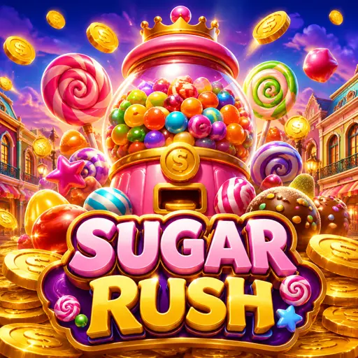 Sugar Rush com doces coloridos em grade